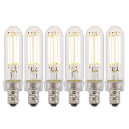 WESTINGHOUSE Bulb LED Dimmablemable 4.5W 120V T6 Filament 2700K Clear E12 Candelabra, 6PK 5168020